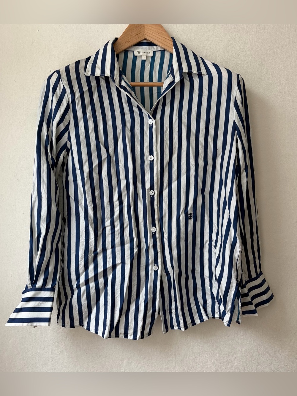 lilysilk amalfi stripe silk shirt